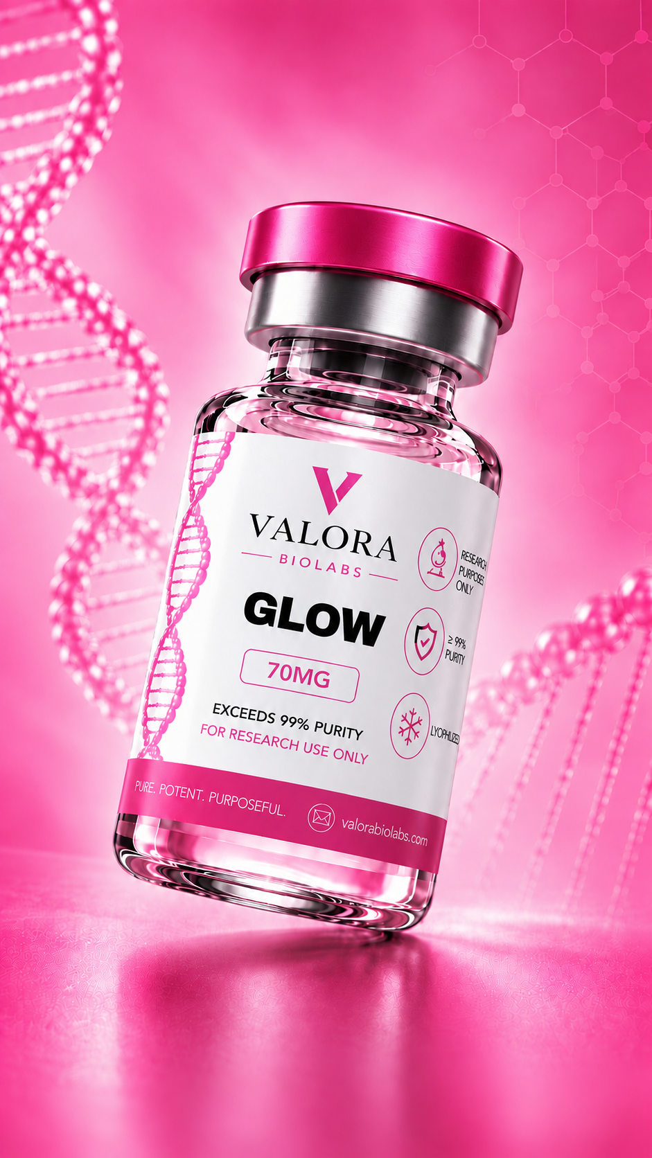 GLOW research vial